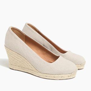 J. Crew Canvas Flax Espadrille Wedge